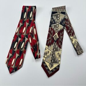 Exquisite Pair Of Emilio Romano Silk Italian Mens Neckties​​